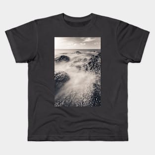 Waves and rocks long exposure Kids T-Shirt
